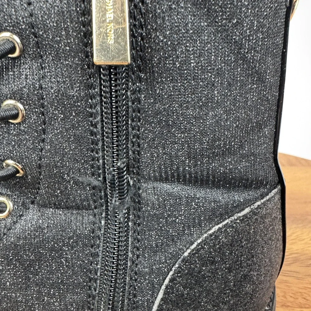 Big Kids Michael Kors‎ Haskellheart Faux Patent Leather Black Boots Size 3 Y GUC
